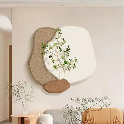Agteruo 3D-Wandbild aus Sandstein, dekoratives Gemälde im Eingangsbereich, Wandkunst mit Steinmodellierung, Wanddekoration für Hotellobby, Wohnzimmer, Schlafzimmer (A, 31,5 x 31,5 Zoll)