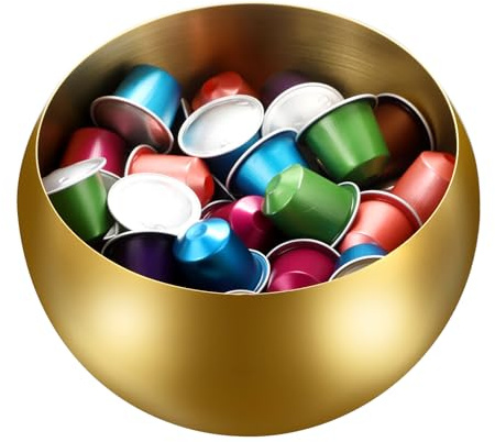 OLegei Bol porte-capsules de café – Panier de rangement pour dosettes de café – Panier de rangement en acier inoxydable pour K-Cup, Vertuo, Original Line, édulcorant – 15 cm de hauteur