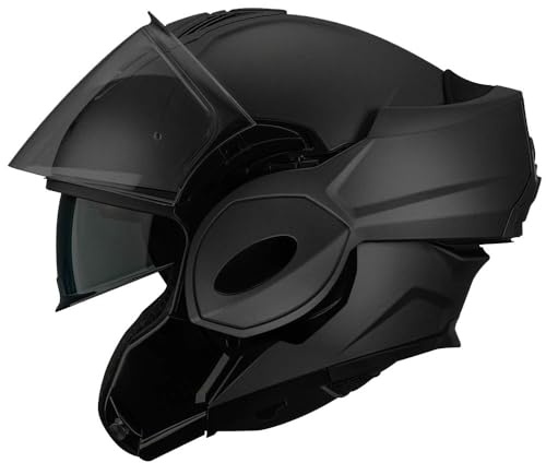 Kappa KV55 Casco de Moto Modular, Negro Mate, Abatible 180 Grados, con Visera Interior Ahumada, Interior Desmontable (L)