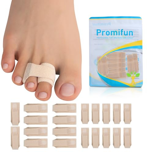 Correctores de Dedos en Martillo - Pack 20 Unidades, Bandas Reutilizables para Dedos Rotos o Torcidos (Marrón, 10L+10S)