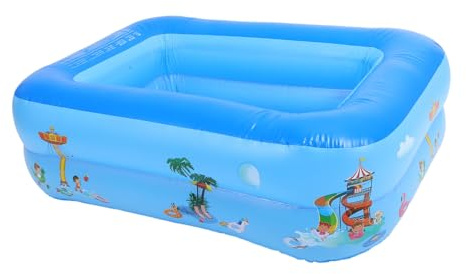 LALADEFIEE Piscina Gonfiabile Quadrata per Doppio in PVC Sicuro Piscinetta Pieghevole per Indoor ed Esterno Vasca e Sabbia per Casa