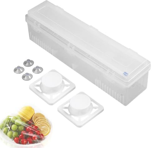 Générique Distributeur De Papier Aluminium avec Cutter | Coupe-Diapositives pour Film Alimentaire, Boîtier Rechargeable | pour Hôtel Restaurant Cuisine, Rangement Pratique d'emballage & Support Mural