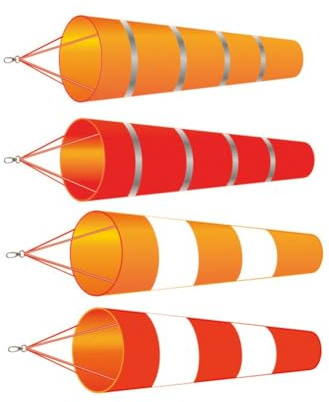NEIQIUWING 150 cm orange/roter Flughafen-Windsack aus reißfestem Polyester, Windmessbeutel