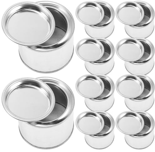 Abaodam Lot de 10 Pots de Peinture en Métal 0,1 L Couvercles, pour Conditionnement et Transport de Pigments, pour Fournitures de Peintres