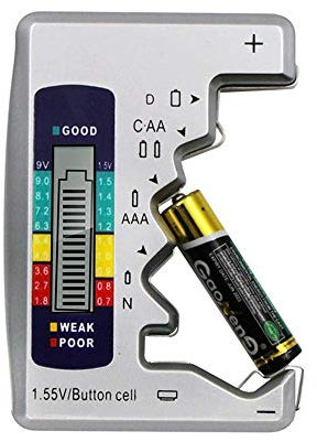 iwobi Digital Universal Battery Tester per batteria a bottone AAA/AA/C/D 1,5 V-9 V Mini Batterie, Colore Casuale