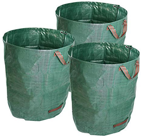 ValueHall Gartenabfallsack Laubsack 3 Stück Selbststehend und Faltbar Gartensack Witterungsbeständig Abwaschbar Gartentasche Rasensack V7070 (272L)