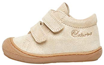 Naturino Glitter mockaskor för första steget, Platina, 24 EU