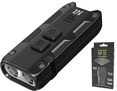 Nitecore Tip SE – Mini-Taschenlampe – 700 Lumen LED – wiederaufladbar USB C – Schlüsselanhänger – wasserdicht IP54 mit 4 Modi, 26 g (Schwarz)