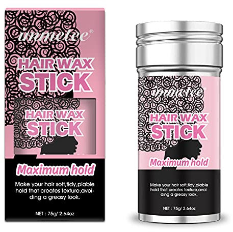 immetee Stick de cire coiffante à fixation forte, Bâton de finition de cheveux, Bâton de cire de cheveux, Tenue plus résistante et flexible, fixation rapide non grasse (70g)