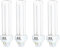 TBE LIGHTING 18w G24Q-2 4-Pin CFL Lamp - Pack of 4 Units - Cool White 4000K, 1250 Lumen/Double Turn CFL Compact Fluorescent Light