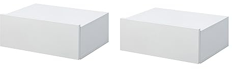 HOMCOM Set med 2 väggsängbord, hängande nattduksbord med skjutlåda, modern stil, för sovrum, 40 x 30 x 15 cm, vit
