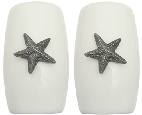 Starfish China Salt and Pepper Shakers Cruet Set Modern White CSP 427