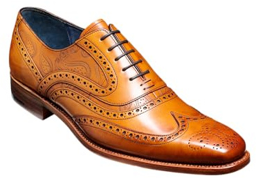 BARKER McClean Brogues för män, Cederkalv paisley laser, 44 EU