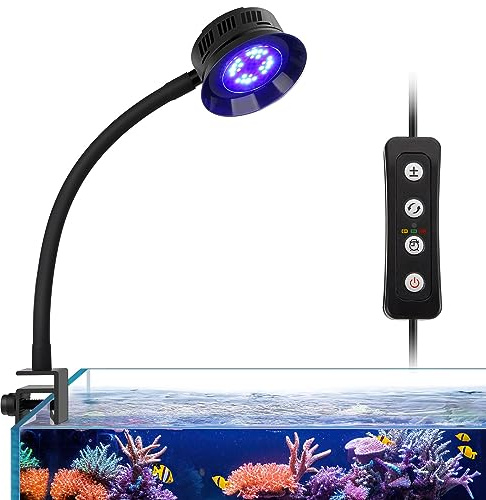 hygger 30 Watts Aquarium LED Reef Light, Dimmable Full Spectrum Marine LED Fish Tank Light Saltwater Nano Aquarium LPS SPS Lighting