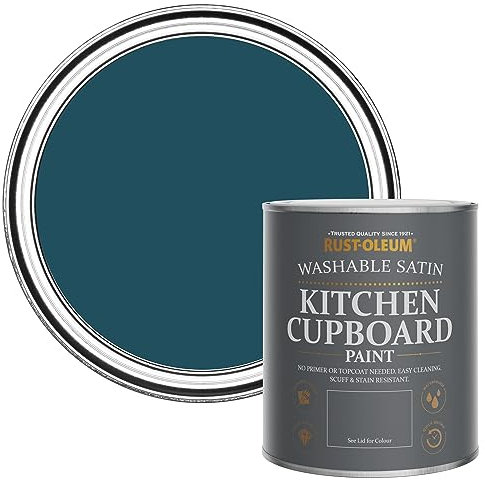 Rust-Oleum abwaschbare Küchenschrankfarbe in dunkelblau mit Seidenglanz Finish - Uniformblau 750ML