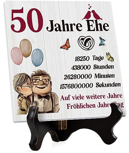 50 Jahrestag Geschenk für Sie Ihn- Dekorationen aus Acryl | Goldene Hochzeit Geschenke, 50 Hochzeitstag Geschenke, Glücklich 50. Jahrestag Geschenk für Frauen Männer Ihn Ehemann Ehefrau