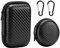 2 mini custodia per cuffie con 2 moschettoni, custodia per cavi dati per cuffie, custodia rigida per auricolari, accessori da viaggio (nero)