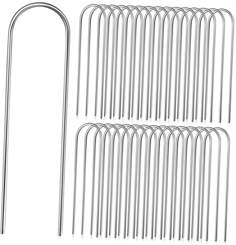 Yardwe 100pièces Piquets De Jardin Forme De u pour Clôture Grillage Piquets De Jardin Renforcés pour Filet De pour Fixation Au Sol