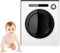 CHHMAELOVE Asciugatrice Ventilata da 4KG, Asciugatrice Portatile da 1700W con Pannello di Controllo Intelligente e Funzione UV, Vasca in Acciaio Inossidabile, Asciugatrice Elettrica Compatta,White
