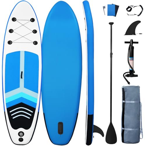 GZKYYLEGS Stand Up Paddle Board, Yoga Board mit strapazierfähigem SUP-Zubehör & Tragetasche - Breiter Stand, Surfkontrolle, rutschfestes Deck, Leine, Paddel und Pumpe für Jugendliche & Erwachsene