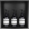 DBREAKS Doccia con nicchia da parete in acciaio inox, 32 x 32 x 8,5 cm, colore nero, supporto per nicchia da parete, mensola singola per doccia, senza bordi