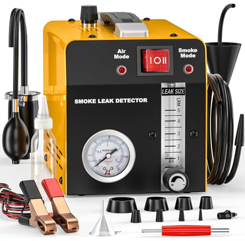 GODIAG SLD103 KFZ-Rauchprüfgerät mit Manometer & Durchflussmesser Gelb | 12V SLD103 Rauchprüfgerät mit Durchflussmesser: Findet präzise & sicher Vakuum- & EVAP-Lecks an Auto & Motorrad.
