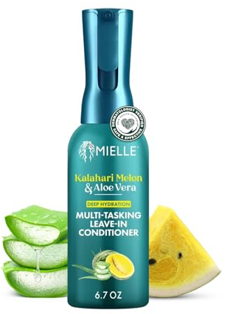 Mielle Organics Kalahari Melon & Aloe Vera Multi-Tasking Leave In Conditioner Spray - 3-in-1 Hair Detangler Spray, Curl Refresher & Moisturizer for Dry, Curly & Textured Hair, 6.7 Ounce
