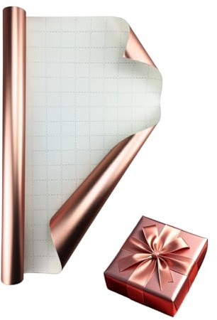 Papier cadeau mat brillant, rouleau de papier cadeau mat métallique pour Noël, anniversaires, Pâques et toutes les occasions festives (doré rosé, 43 cm * 3 m)