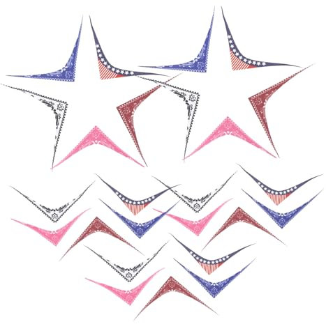 BESPORTBLE Kleiner Dreieckstücher Puppenschals 25 Stück Zartes Stoffmaterial in Weiß Blau Rosa Dunkelrot Und Sterne Für Spielzeugpuppen Partydekoration