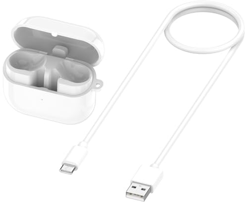 Étui de Chargement Compatible avec Samsung Galaxy Buds 3 Pro SM-R630, sans Fil de Type C, Chargeur Rapide, boîte de Charge avec câble de Charge pour écouteurs pour Galaxy Buds 3Pro R630 (Blanc)