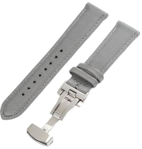 Snabbkopplingsbart klockarmband i nylon med segelduk, 18 mm, 19, 20, 21, 22, 24, spänne(Grå,19mm)