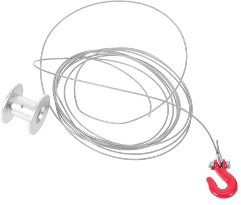 UPKOCH Treuil en Métal 25t pour Modèle Réduit Rc 1/10 avec Crochet Métallique et Corde de Remorquage, Compatible pour Voiture Rc D'escalade et Aventures Tout-terrain