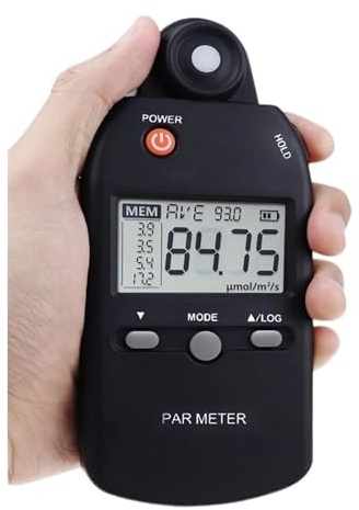 PAR Meter Lux Meter PPFD Sensor Full-Spectrum User-Friendly Record Function Indoor Outdoor Plant Light Meter Home & Office