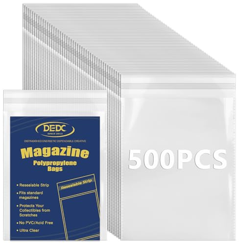 500 fundas protectoras transparentes para revistas y cómics, suministro a granel resistente para revendedores, tiendas y archivos serios (23 x 30 cm)