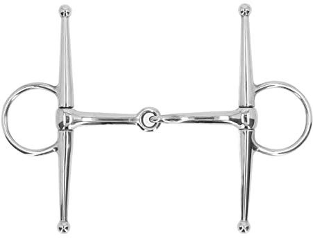 Zymothrix Bocado de rienda para Caballos con mejillas llenas, bocado de Boca articulada de Acero Inoxidable con Anillos, bocado para Caballos de 125 mm para Entrenamiento y Control, diseño s