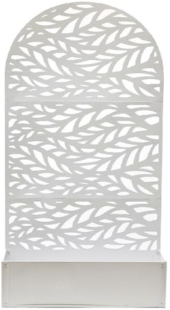 Fioriera in Metallo Bianca con Spalliera ad Arco per Piante Rampicanti Pannello Divisorio Privacy e Separatore per Esterno e Interno L90xP33x alta 180 cm Design Elegante e Moderno separe'