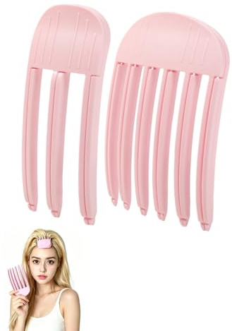 YIPFEN 2 Pezzi Pettine per Capelli Volumizzante Rosa, Clip Della Radice Del Volume, Pettine Per Radici Volume Dei Capelli Ricci E Mossi, Fermagli Volumizzanti Frangia, Accessori Capelli Donna Uomo