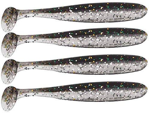 Tihebeyan Plastic Soft Paddle Tail Fishing Lure Bait 20 PCS Maggot-Shaped Artificial Four Colors OptionsFly Fishing Tackle(Black)