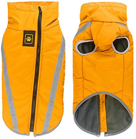 Idepet Abrigo Impermeable para Perros Chaqueta cálida de Invierno,Ropa para Mascotas a Prueba Viento Chaqueta para Perros Traje para Perros pequeños medianos Grandes con Orificio para el arnés XL-6XL