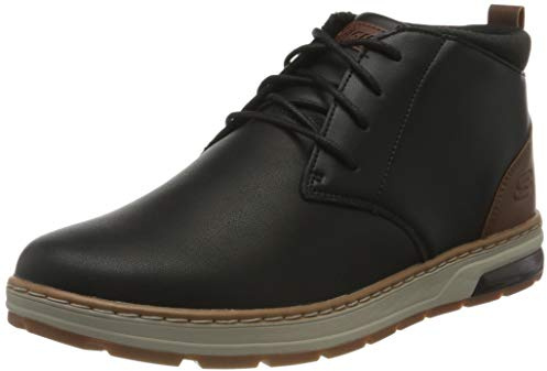 Skechers EVENSTON RENLI, Botines para Hombre, Black Leather, 41 EU