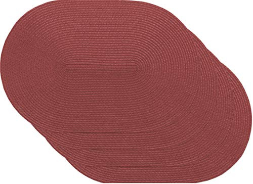Venilia Tischset Berry Oval, Platzset für Esszimmer, Esstischmatten, Telleruntersetzer, Platzdeckchen, gewebt, lebensmittelecht, 45 x 30 cm, 4 Stück, 59120