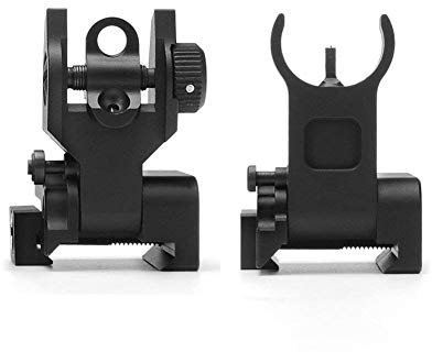ACEXIER US Flip up Anteriore Posteriore Iron Sight Set Dual Half Moon Shape BUIS Sights per 20mm Mount of Hunting Gun Rifle Airsoft Accessori