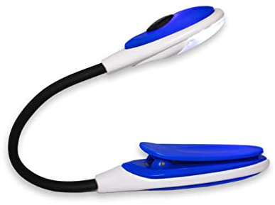 JB-STYLE Luce per Leggere Libri a Letto, Lampada Da Lettura a LED con Corpo Flessibile e Comoda Pinza, Luce Lettura Libro Notturna (BLU)