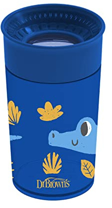 Dr. Brown's Vaso de aprendizaje para bebés 360º | Azul | Sin asas | 300 ML