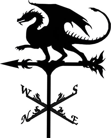 LOVIVER Montura de tejado Meteorológica de Granja, Kit indicador de dirección Soporte de Metal para Exteriores Veleta meteorológica, Dragón