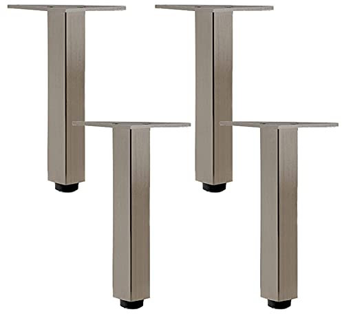 NMDCDH Möbelfüße Metall Tischbeine Höhenverstellung Höhe 0-6 mm, für Schrank Schlafsofas Tischschrank DIY Möbelfuß Sofafußfuß Fuß, 4-teilig(Größe:20cm/7.9in)