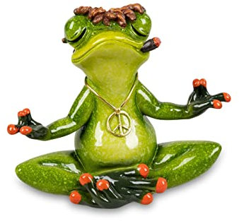 formano Frosch Yoga Hippie Dekor Figur Dekofigur (Frosch sitzend)