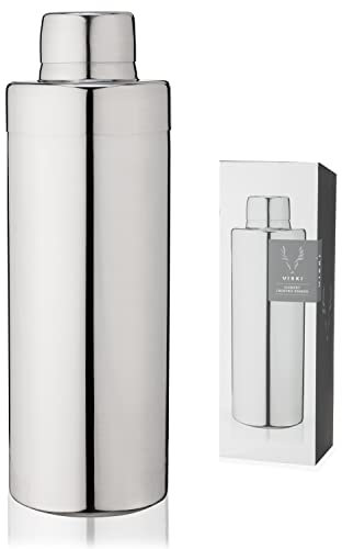 Viski Lightweight Cocktail Set 24 oz Streamlined Stainless Steel Shaker with Strainer, Set of 1, Silver