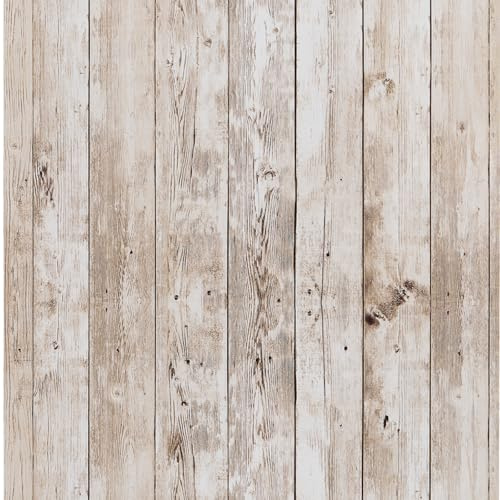 JOLIHOME Selbstklebende Tapete Holzpaneel-Effekt Braunes Kontaktpapier zum Abziehen und Aufkleben Abnehmbare Klebrige Rückseitenfolie Vinylfilmrollen für Schrank Tür Dekoration 44x500cm