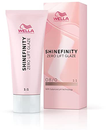 Wella Professionals Shinefinity Glaze – Haarschonende Tönung – demi-permanent, pH-neutral & ohne Ammoniak - Für natürlichen Glanz bis zu 20 Haarwäschen – vegan – 08/0 Natural Latte – 60ml